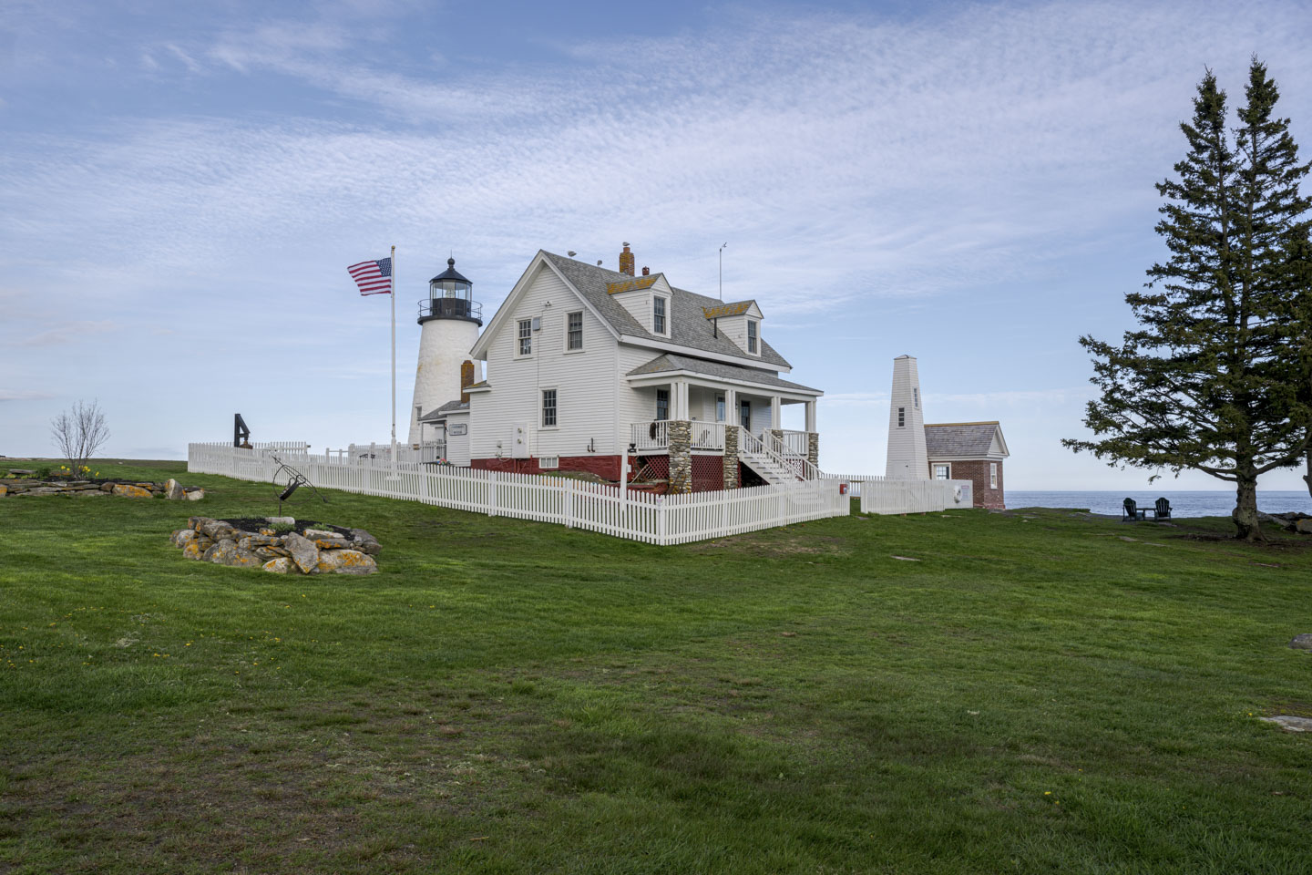 Pemaquid Light viewed from the front right, at the corner.