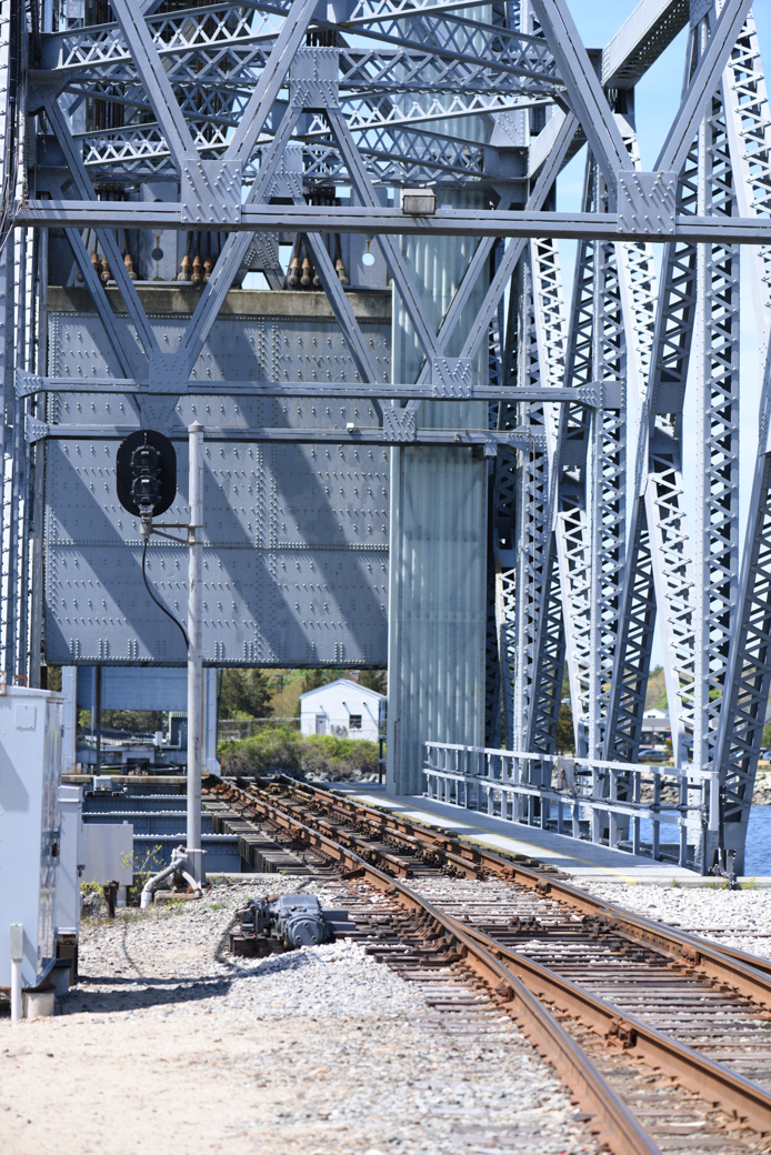 Looking across the travel portion of the Cape Code Canal Railroad Bridge