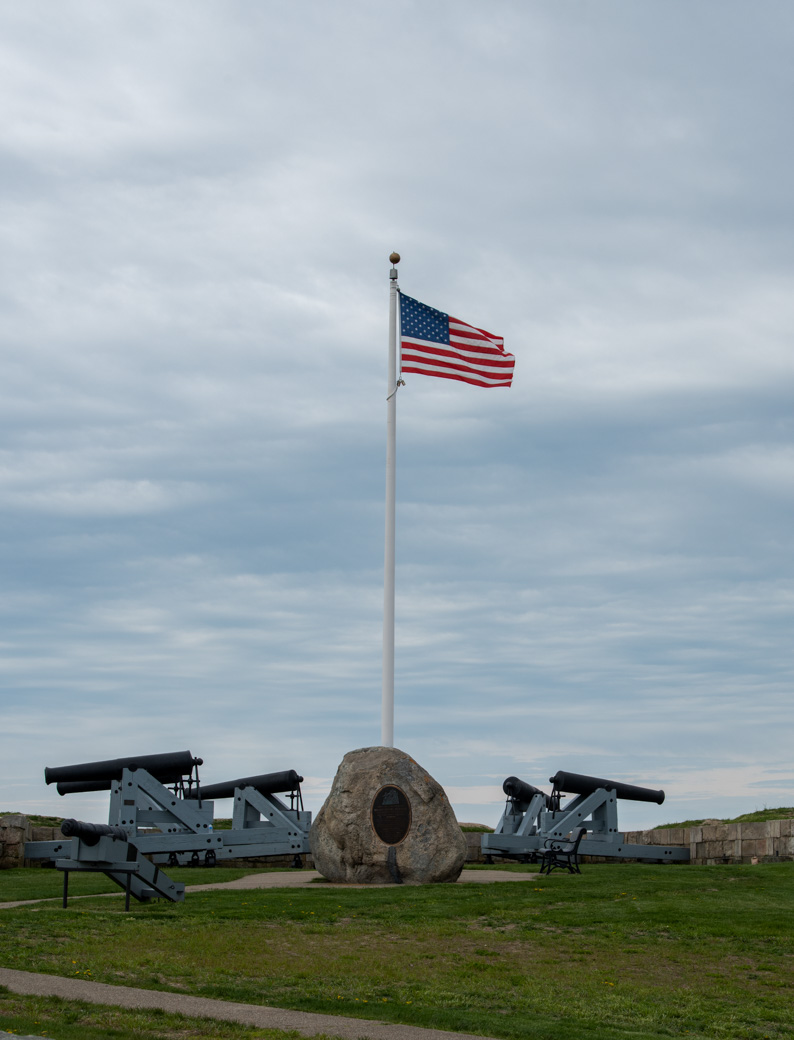 Flag and canons at Fort Phoenix