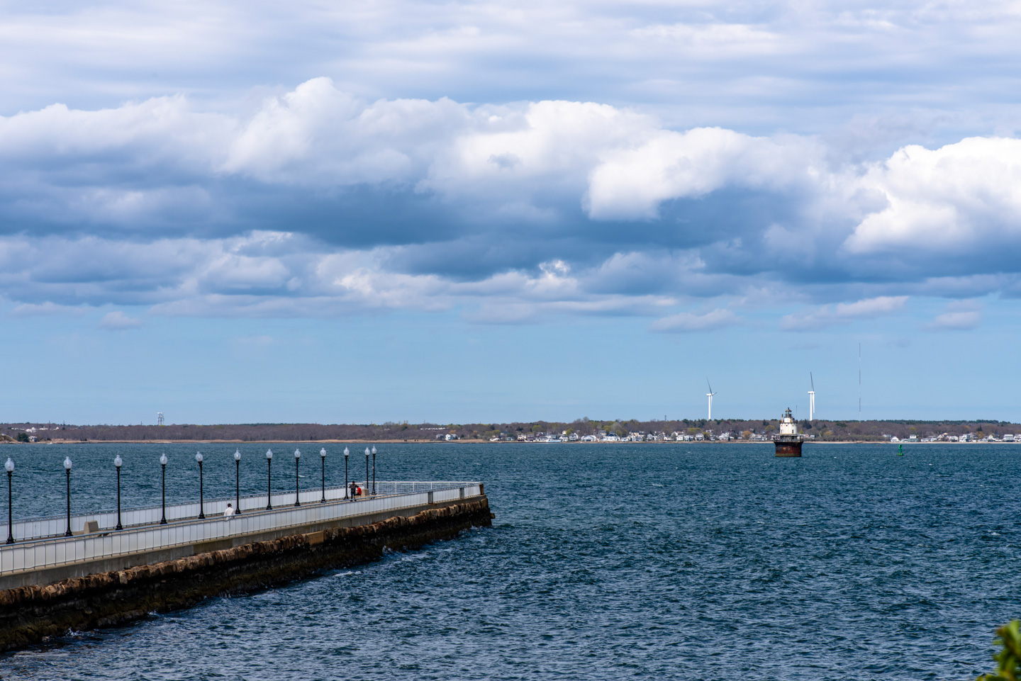 Pier and Butler Flats Lighthouse seen from Fort Taber Park