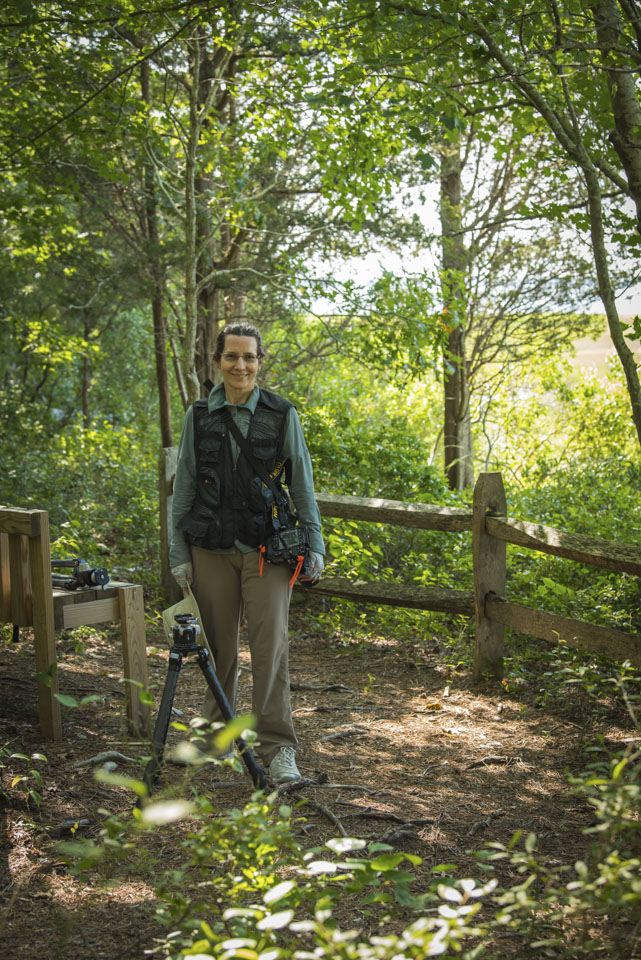 Anne at the lookout point of Marks Cove Preserve
