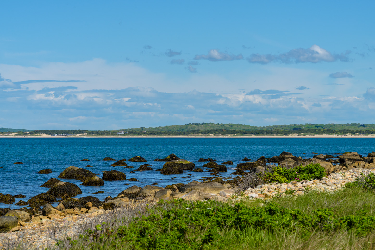 Looking back at Horseneck Beach State Park on the mainland